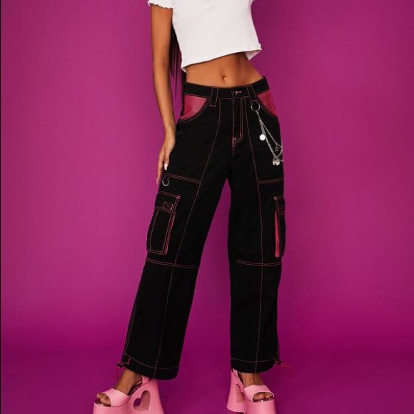 Dolls Kill Pants - Dolls Kill x Bratz WHO I WANNA BE CARGO PANTS XS